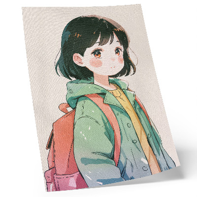 Poster decorativo Retrato ilustrado de uma menina em tons pastel.