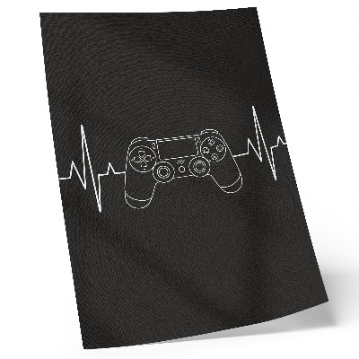Arte de parede Tema minimalista para jogos com coração em preto e branco