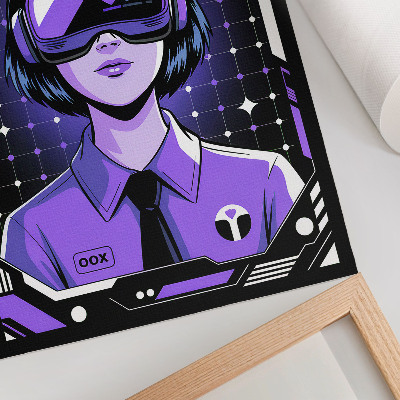 Poster decorativo Tema dinâmico roxo para tecnologia do futuro