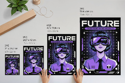 Poster decorativo Tema dinâmico roxo para tecnologia do futuro