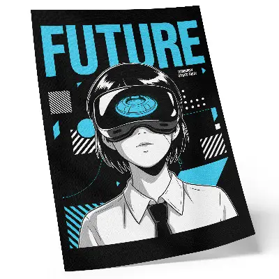 Impressão em tela personagem moderno com óculos de realidade virtual