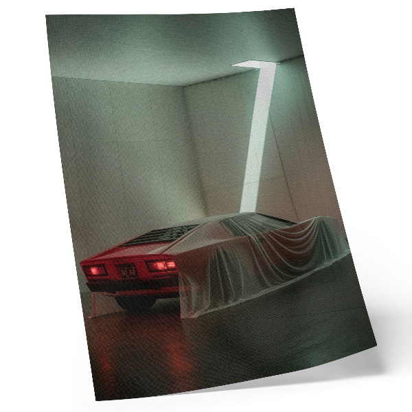 Poster decorativo Elegância minimalista da luz do carro clássico