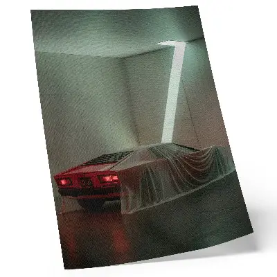 Poster decorativo com estética minimalista de carro clássico