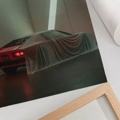 Poster decorativo com estética minimalista de carro clássico