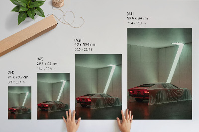 Poster decorativo Elegância minimalista da luz do carro clássico