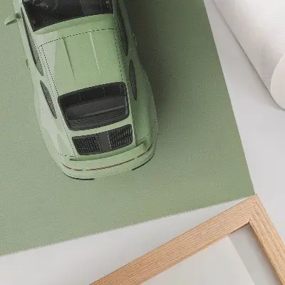 Impressão em tela quadro de um carro moderno em tom de verde