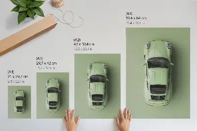 Impressão em tela quadro de um carro moderno em tom de verde