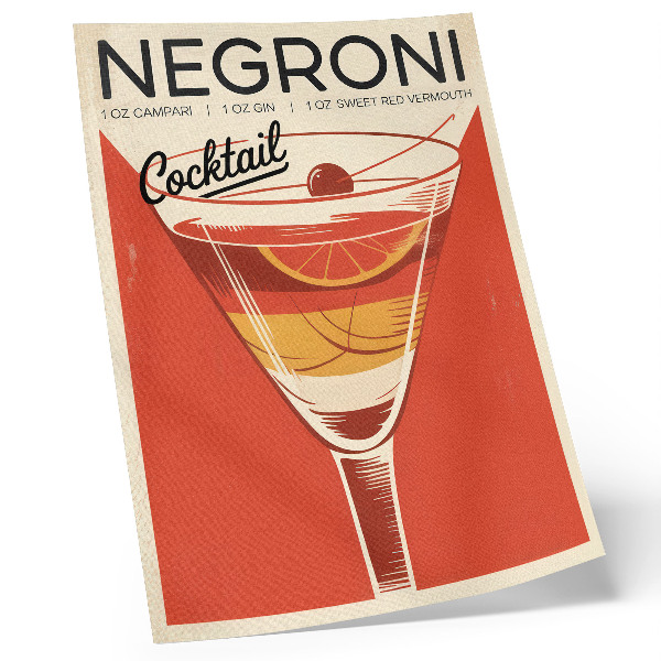 Poster decorativo Elegância e nostalgia dos gráficos de coquetéis em estilo retrô