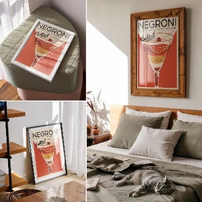 Poster decorativo Elegância e nostalgia dos gráficos de coquetéis em estilo retrô