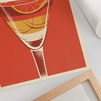 Poster decorativo com estética vintage de gráficos de coquetéis