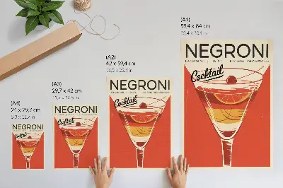 Poster decorativo com estética vintage de gráficos de coquetéis