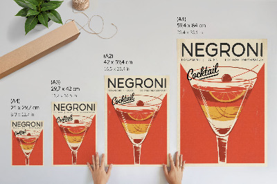 Poster decorativo Elegância e nostalgia dos gráficos de coquetéis em estilo retrô