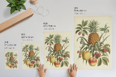 Arte de parede Estilo clássico de frutas e folhas em harmonia com a natureza
