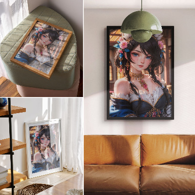 Poster para cozinha Retrato fantasioso de uma mulher com joias