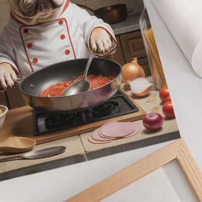 Impressão em tela Buldogue na cozinha, estilo surreal e engraçado