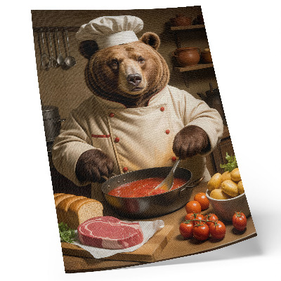 Arte de parede Urso cozinheiro cena de alma calorosa surrealismo calor