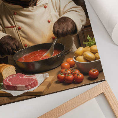 Arte de parede Urso cozinheiro cena de alma calorosa surrealismo calor