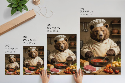 Arte de parede Urso cozinheiro cena de alma calorosa surrealismo calor