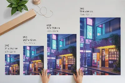 Poster para cozinha com arte de chuva de néon, atmosfera atmosférica e luzes coloridas