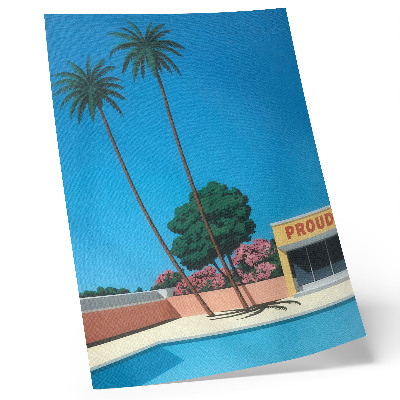 Poster decorativo Céu azul, palmeiras, piscina em estilo moderno