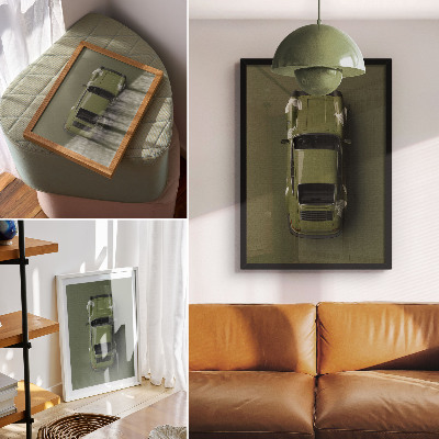 Impressão em tela Elegante carro verde minimalismo simplicidade