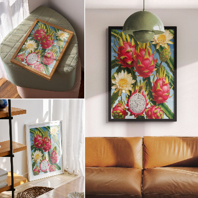Arte de parede Frutas exóticas, cactos, céu, cores vibrantes