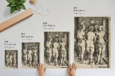 Quatro Mulheres Nuas de Albrecht Dürer, poster decorativo