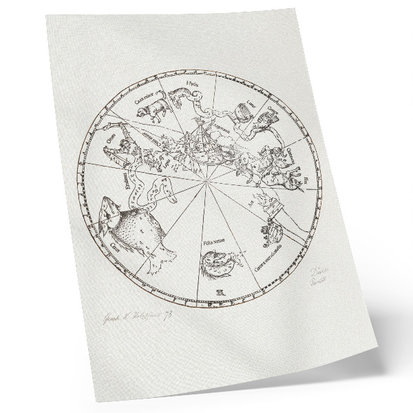 Impressão em tela Hemisfério Sul do Globo Celeste (1515) por Albrecht Dürer