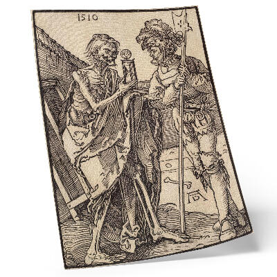 Arte de parede Morte e Lansquenet (1510) de Albrecht Dürer
