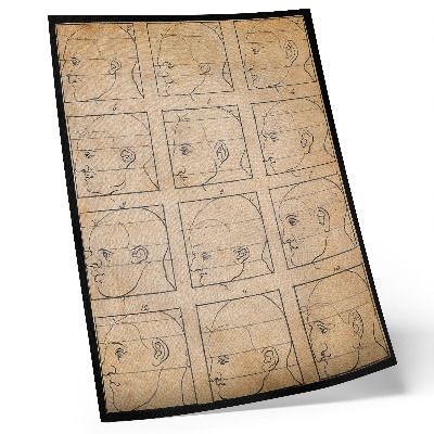Impressão em tela Doze perfis humanos em contorno - desenho de Albert Dürer, por volta de 1794.