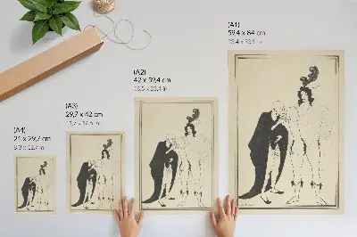 Poster para cozinha O Exame do Arauto de Aubrey Beardsley baseado em Lisístrata de Aristófanes