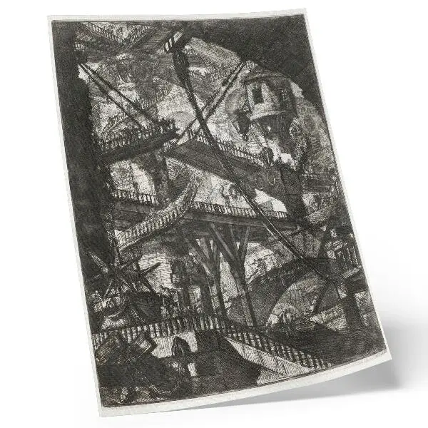 Poster para cozinha ponte levadiça, placa VII do ciclo Carceri d'Invenzione de Giovanni Battista Piranesi