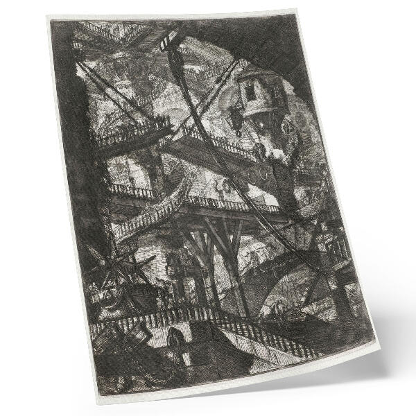 Poster para cozinha Ponte levadiça, placa VII do ciclo Carceri d'Invenzione, Giovanni Battista Piranesi