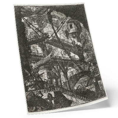 Poster para cozinha Ponte levadiça, placa VII do ciclo Carceri d'Invenzione, Giovanni Battista Piranesi