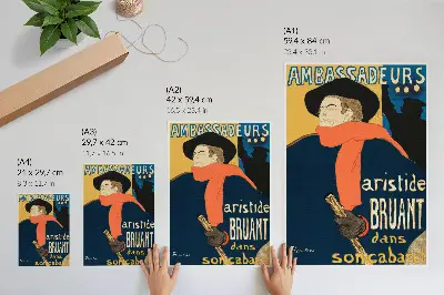 Impressão em tela obra Os Embaixadores de Aristide Bruant dans son cabaret 1892 de Henri de Toulouse-Lautrec em alta resolução