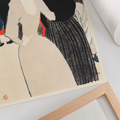 Poster decorativo No Moulin Rouge, La Goulue e sua irmã (1892), impressão de alta resolução de Henri de Toulouse-Lautrec