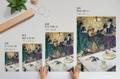 Impressão em tela O Sr. Boileau no Café (1893) de Henri de Toulouse-Lautrec em alta resolução