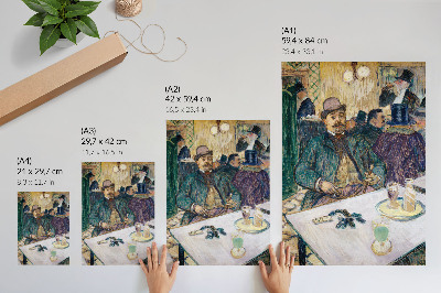 Impressão em tela O Sr. Boileau no Café (1893) – uma pintura de alta resolução de Henri de Toulouse-Lautrec