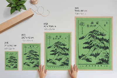 Arte de parede Montanhas acima das montanhas de Hokusai (1834)