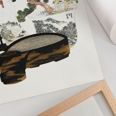 Poster decorativo Mesa de chá de Katsushiki Hokusai (1822) – impressão em xilogravura japonesa vintage