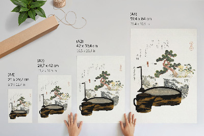 Poster decorativo Mesa de chá de Katsushiki Hokusai (1822) – impressão em xilogravura japonesa vintage