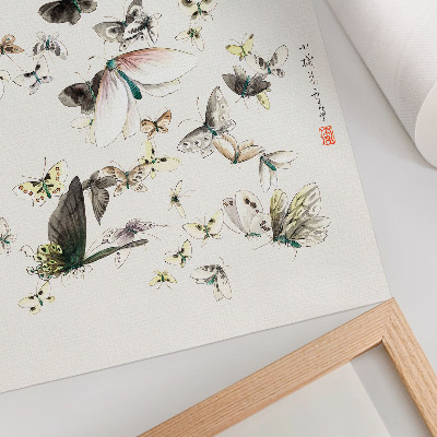 Poster para cozinha Borboletas e Mariposas de Hokusai (1830-1850)