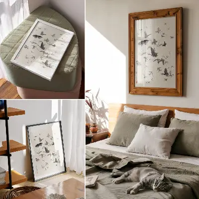 Borboletas e Mariposas de Hokusai impressão em tela