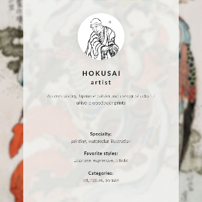 Impressão em tela Borboletas e Mariposas de Hokusai