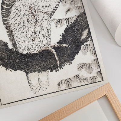 Poster decorativo Pássaro de Katsushika Hokusai, do Álbum de Esboços (1814), gravura japonesa vintage em madeira.