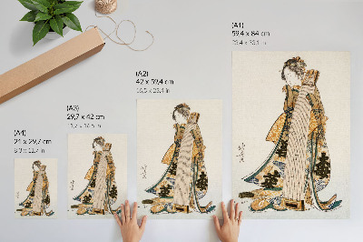 Poster decorativo Hokusai japonês (1760-1849) em estilo vintage ukiyo-e
