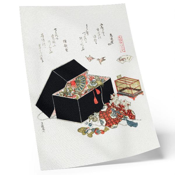 Impressão em tela Caixa de joias japonesa de Hokusai (1822)