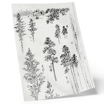Arte de parede Pinheiros de Hokusai (1800-1900) – gravura japonesa vintage em madeira