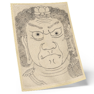 Poster para cozinha Máscara Fudō Myōō, Escola Katsushika Hokusai