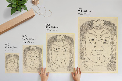 Poster para cozinha Máscara Fudō Myōō, Escola Katsushika Hokusai